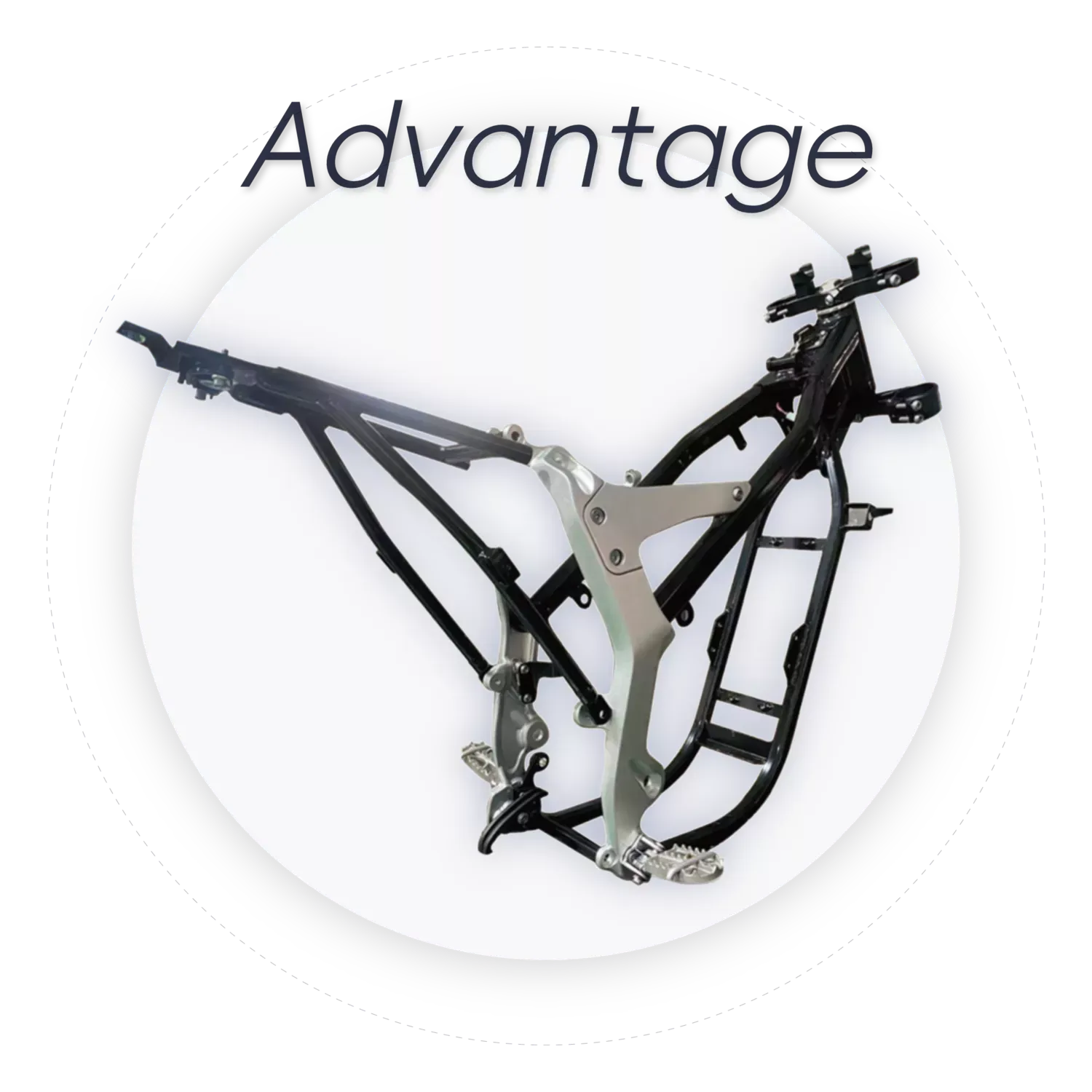 Rennva TE electric motorcycle steel and aluminium hybrid frame without bodywork